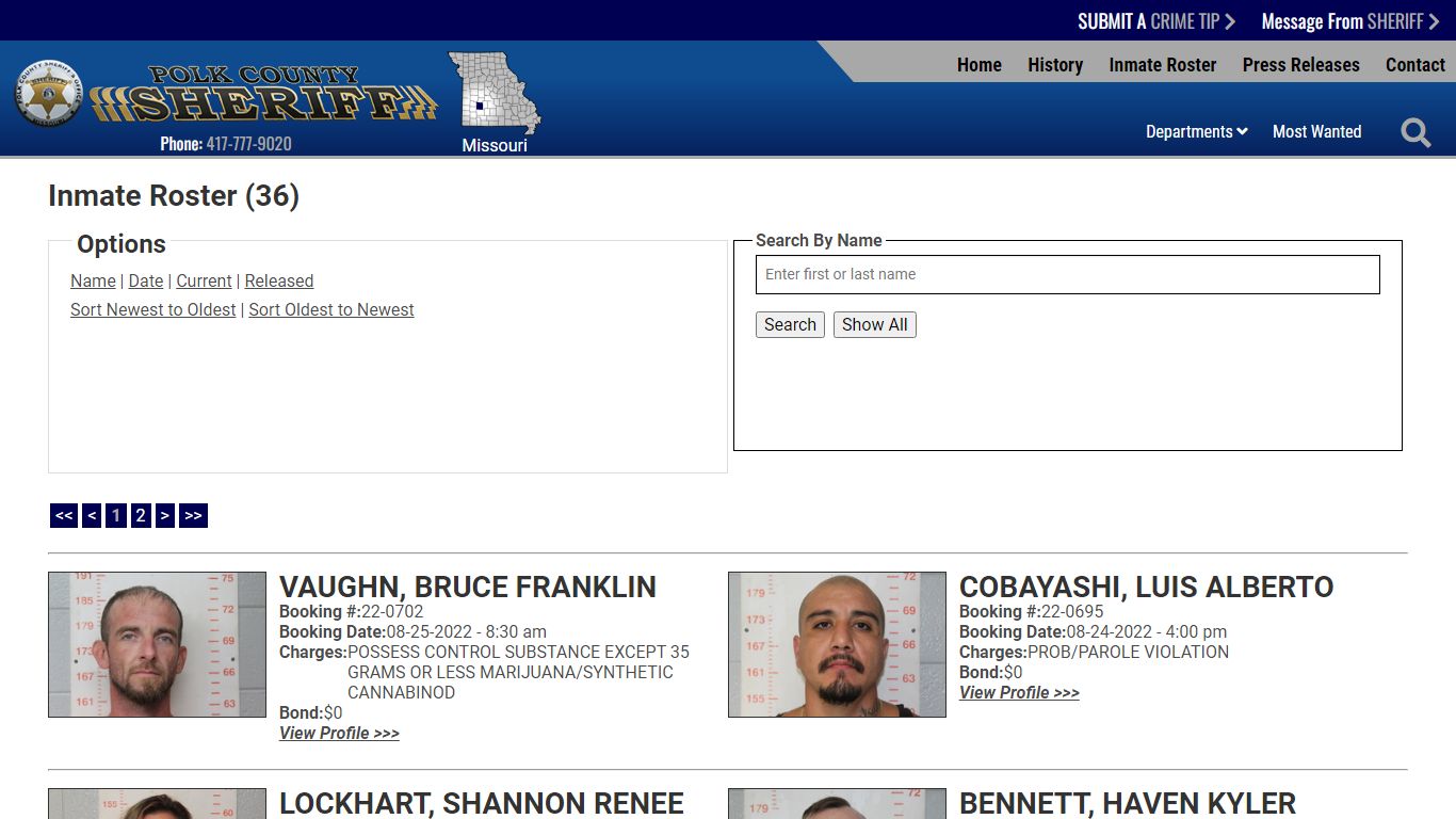 Inmate Roster - Current Inmates Booking Date Descending - Polk County ...